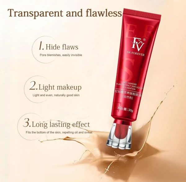 Fv Sk-forever Liquid Foundation – Lightweight Oil-control Formula With Peptides & Bird’s Nest Extract – Nourishing Ivory Shade Base Makeup